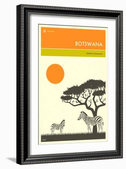 Visit Botswana-Jazzberry Blue-Framed Art Print