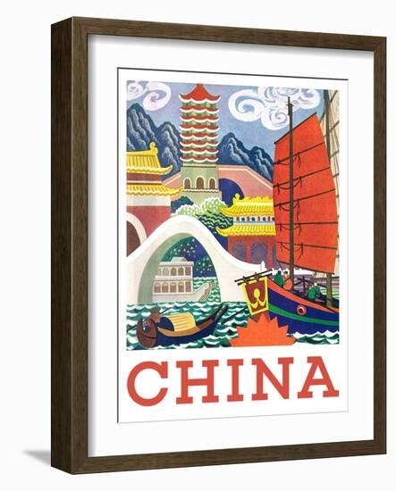 Visit China-The Saturday Evening Post-Framed Giclee Print