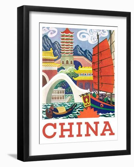 Visit China-The Saturday Evening Post-Framed Giclee Print