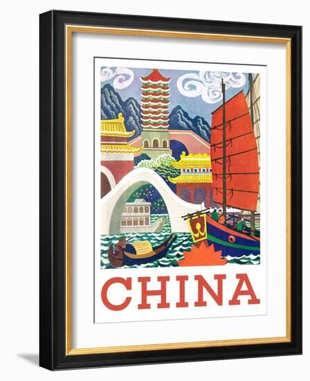 Visit China-The Saturday Evening Post-Framed Giclee Print