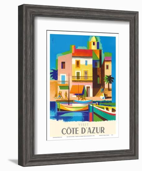 Visit Cote D'Azur - France - The French Riviera-Jacques Nathan-Garamond-Framed Art Print