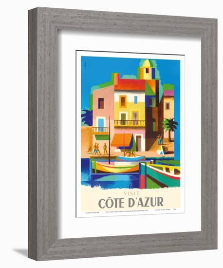 Visit Cote D'Azur - France - The French Riviera-Jacques Nathan-Garamond-Framed Art Print