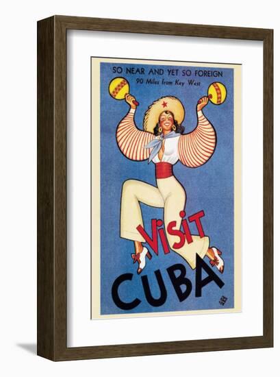 Visit Cuba-null-Framed Premium Giclee Print