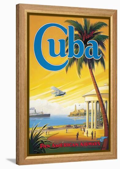 Visit Cuba-Kerne Erickson-Framed Stretched Canvas