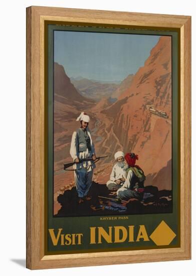 Visit India - Indian State Railways, Khyber Pass Poster-W.S Bylityllis-Framed Premier Image Canvas