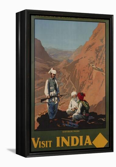 Visit India - Indian State Railways, Khyber Pass Poster-W.S Bylityllis-Framed Premier Image Canvas