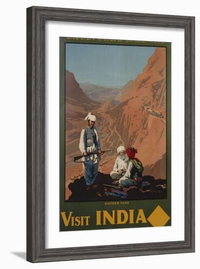 Visit India - Indian State Railways, Khyber Pass Poster-W.S Bylityllis-Framed Giclee Print