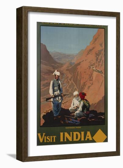 Visit India - Indian State Railways, Khyber Pass Poster-W.S Bylityllis-Framed Giclee Print