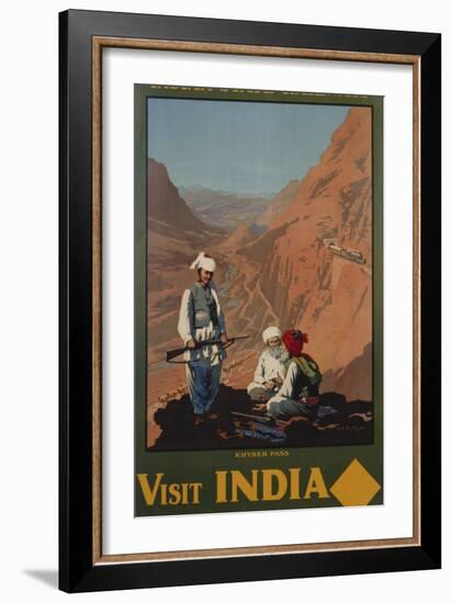 Visit India - Indian State Railways, Khyber Pass Poster-W.S Bylityllis-Framed Giclee Print