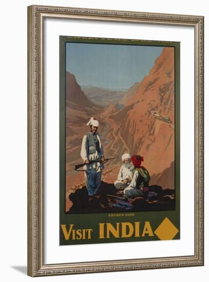 Visit India - Indian State Railways, Khyber Pass Poster-W.S Bylityllis-Framed Giclee Print