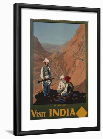 Visit India - Indian State Railways, Khyber Pass Poster-W.S Bylityllis-Framed Giclee Print