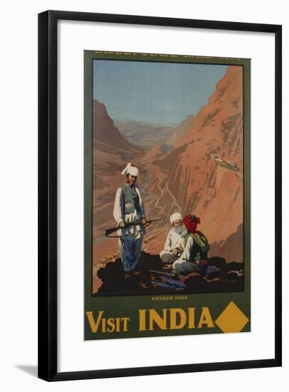 Visit India - Indian State Railways, Khyber Pass Poster-W.S Bylityllis-Framed Giclee Print