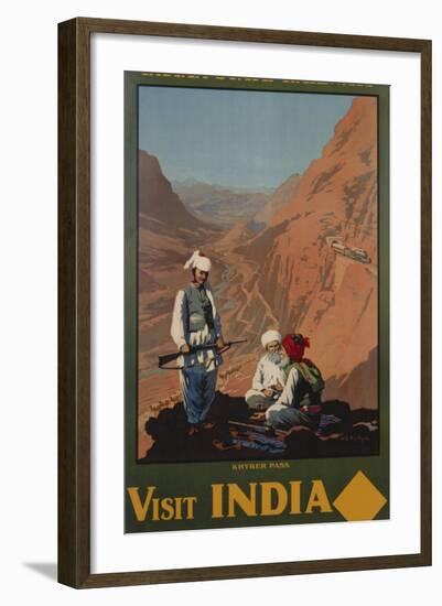 Visit India - Indian State Railways, Khyber Pass Poster-W.S Bylityllis-Framed Giclee Print