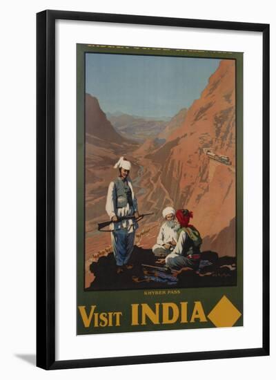 Visit India - Indian State Railways, Khyber Pass Poster-W.S Bylityllis-Framed Giclee Print