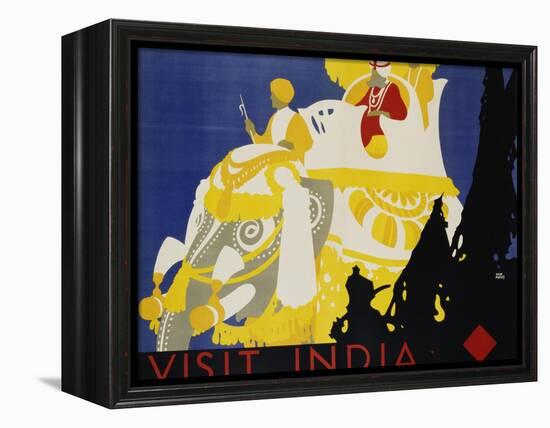 Visit India Poster-Tom Purvis-Framed Premier Image Canvas
