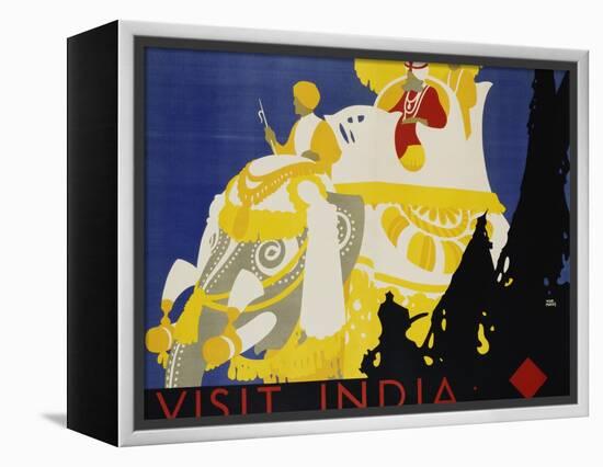 Visit India Poster-Tom Purvis-Framed Premier Image Canvas