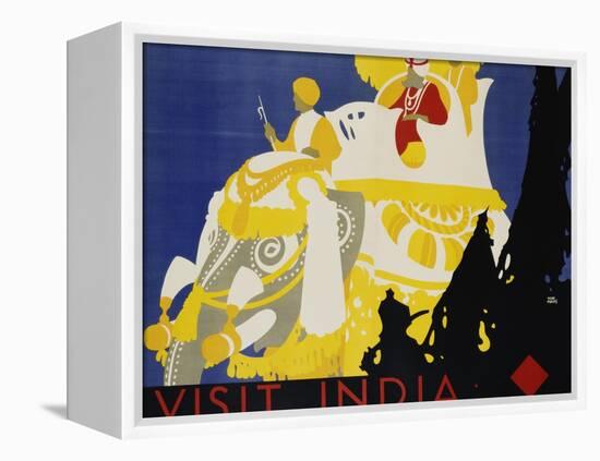 Visit India Poster-Tom Purvis-Framed Premier Image Canvas