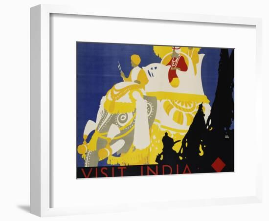 Visit India Poster-Tom Purvis-Framed Giclee Print