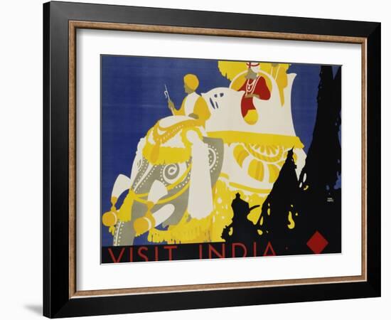 Visit India Poster-Tom Purvis-Framed Giclee Print