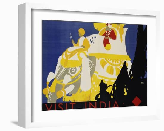 Visit India Poster-Tom Purvis-Framed Giclee Print