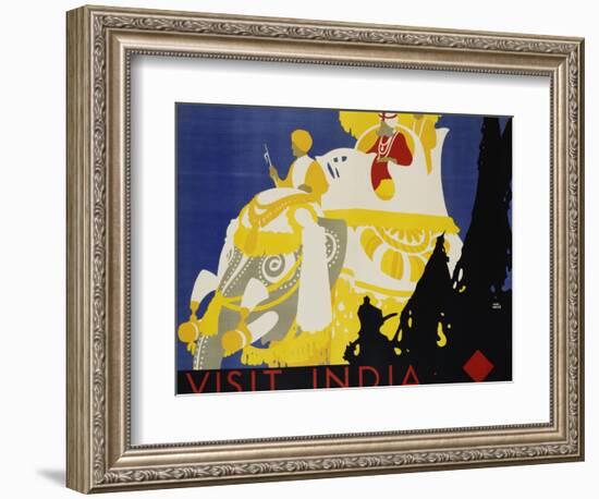 Visit India Poster-Tom Purvis-Framed Giclee Print