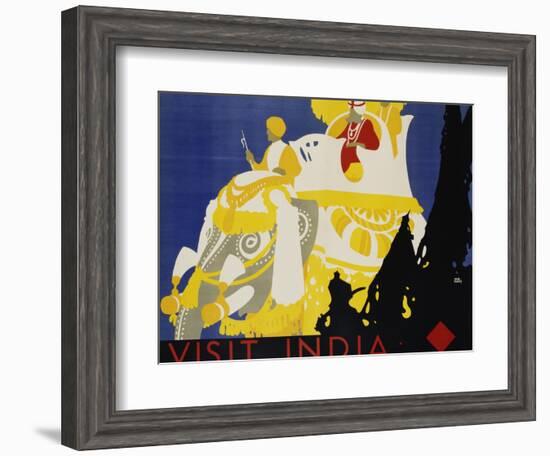 Visit India Poster-Tom Purvis-Framed Giclee Print