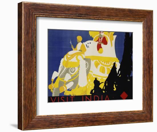 Visit India Poster-Tom Purvis-Framed Giclee Print