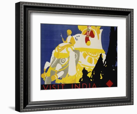Visit India Poster-Tom Purvis-Framed Giclee Print