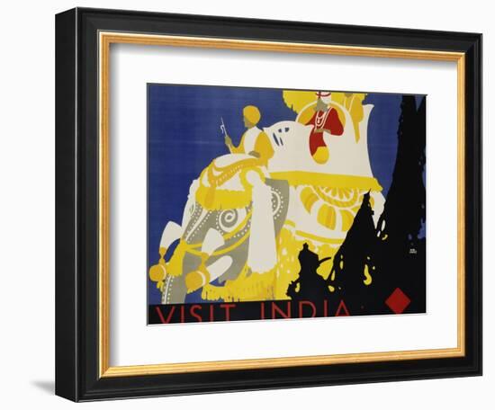 Visit India Poster-Tom Purvis-Framed Giclee Print