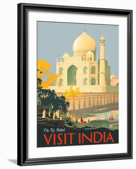 Visit India - Taj Mahal - Agra, India-William Spencer Bagdatopulos-Framed Giclee Print