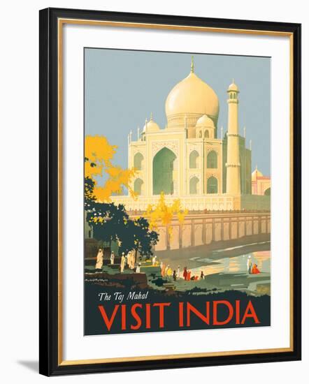 Visit India - Taj Mahal - Agra, India-William Spencer Bagdatopulos-Framed Giclee Print