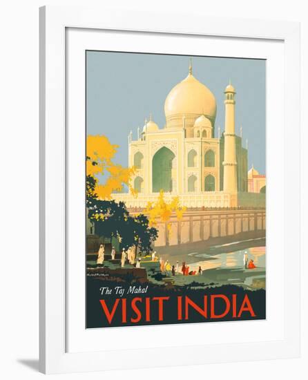 Visit India - Taj Mahal - Agra, India-William Spencer Bagdatopulos-Framed Giclee Print