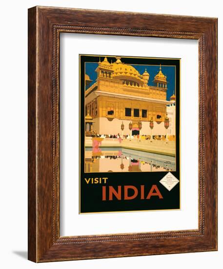 Visit India - The Golden Temple (Harmandir Sahib) - Amritsar, Punjab-Fred Taylor-Framed Art Print