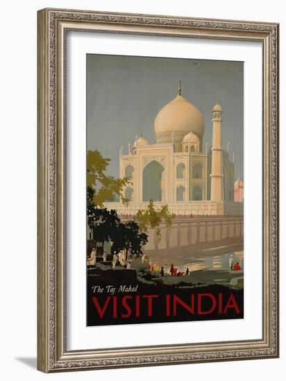 Visit India, the Taj Mahal, circa 1930-null-Framed Giclee Print