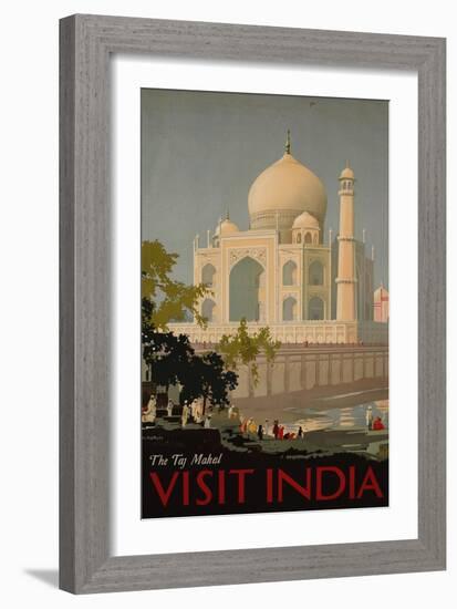 Visit India, the Taj Mahal, circa 1930-null-Framed Giclee Print