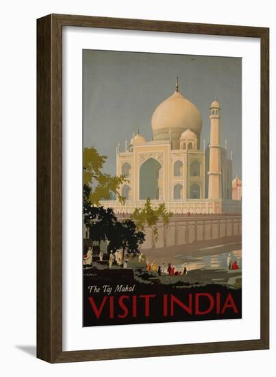 Visit India, the Taj Mahal, circa 1930-null-Framed Giclee Print