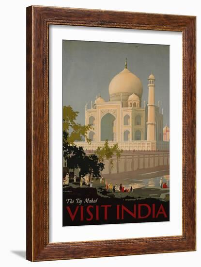 Visit India, the Taj Mahal, circa 1930-null-Framed Giclee Print