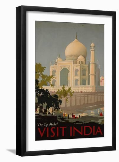 Visit India, the Taj Mahal, circa 1930-null-Framed Giclee Print