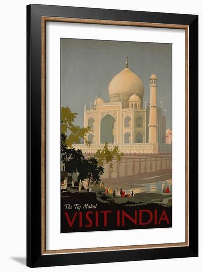 Visit India, the Taj Mahal, circa 1930-null-Framed Giclee Print