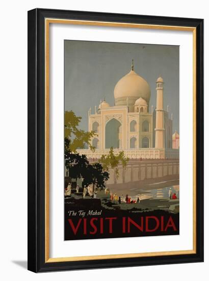 Visit India, the Taj Mahal, circa 1930-null-Framed Giclee Print