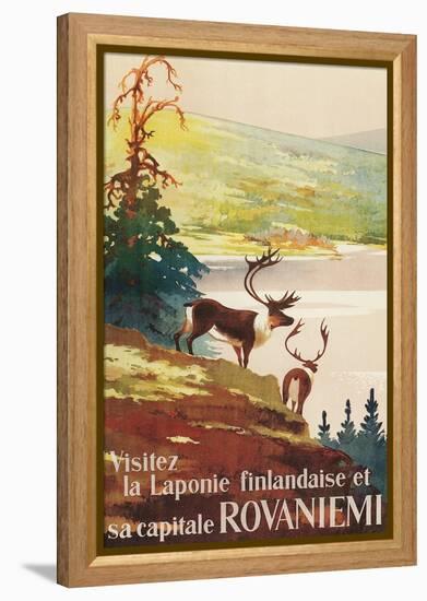 Visit Lapland and Rovaniemi, Finland, Poster in French-null-Framed Premier Image Canvas