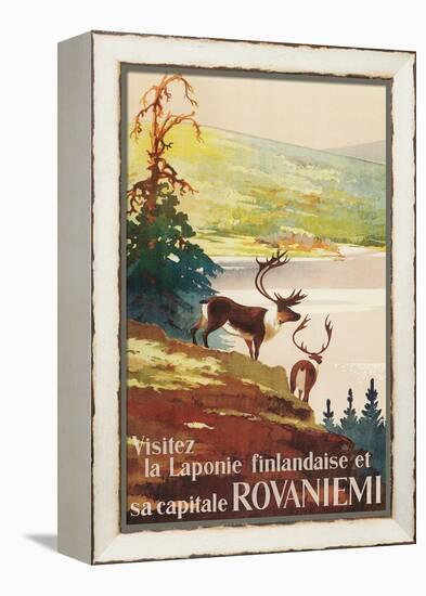 Visit Lapland and Rovaniemi, Finland, Poster in French-null-Framed Premier Image Canvas