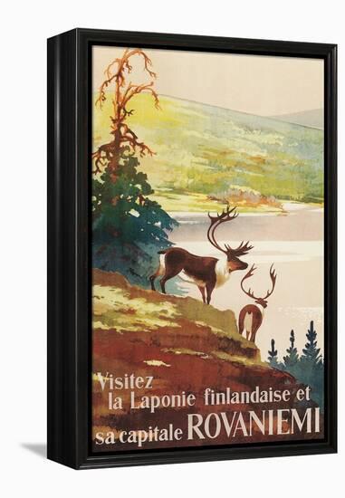 Visit Lapland and Rovaniemi, Finland, Poster in French-null-Framed Premier Image Canvas