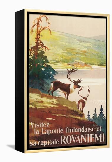 Visit Lapland and Rovaniemi, Finland, Poster in French-null-Framed Premier Image Canvas