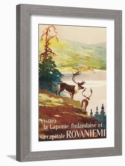 Visit Lapland and Rovaniemi, Finland, Poster in French-null-Framed Giclee Print