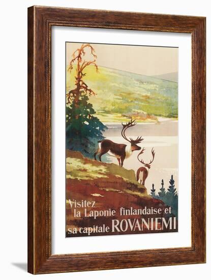 Visit Lapland and Rovaniemi, Finland, Poster in French-null-Framed Giclee Print