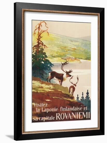 Visit Lapland and Rovaniemi, Finland, Poster in French-null-Framed Giclee Print