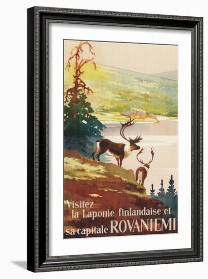 Visit Lapland and Rovaniemi, Finland, Poster in French-null-Framed Giclee Print