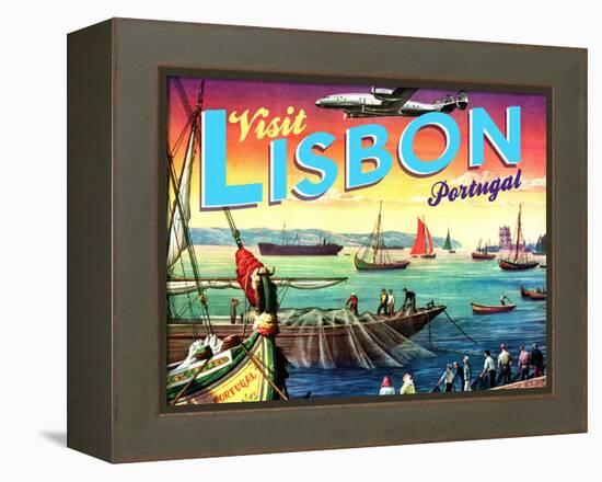 Visit Lisbon-The Saturday Evening Post-Framed Premier Image Canvas