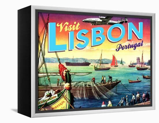 Visit Lisbon-The Saturday Evening Post-Framed Premier Image Canvas